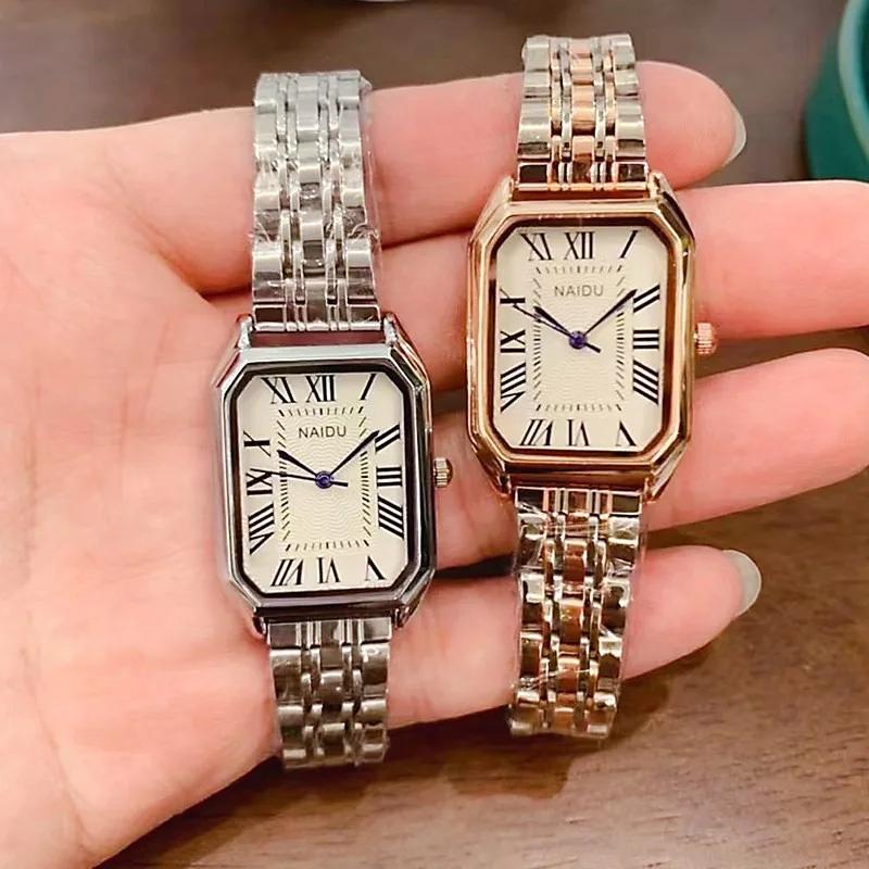 Luxus Quadratische Damen Quarz Uhr Mode Römische Zifferblatt Damen Armbanduhr Reloj Mujer Mädchen Uhr Geschenk (Ohne Box) Damenuhren