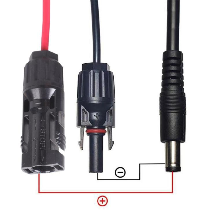 Solar Panel Connectors to 5.5mmx2.1mm Adapter Extension Cable 16AWG  Adapter Portable Power Station Solar Generator