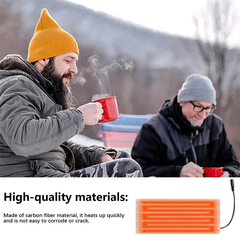 Usb Warm Paste Pads Fast-Heating Carbon Fiber Heating Pad Safe Heating Warmer Pad For Cloth Vest Jacket Coat Fishing Camping