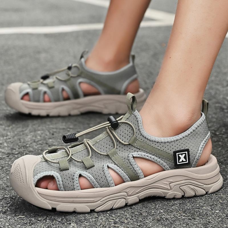Fashion New Outdoor Men's Sandals Upstream Shoes Breathable Summer Aqua Shoes Rubber Air Mesh Sandals Wading Quick Drying Beach Sneakers
