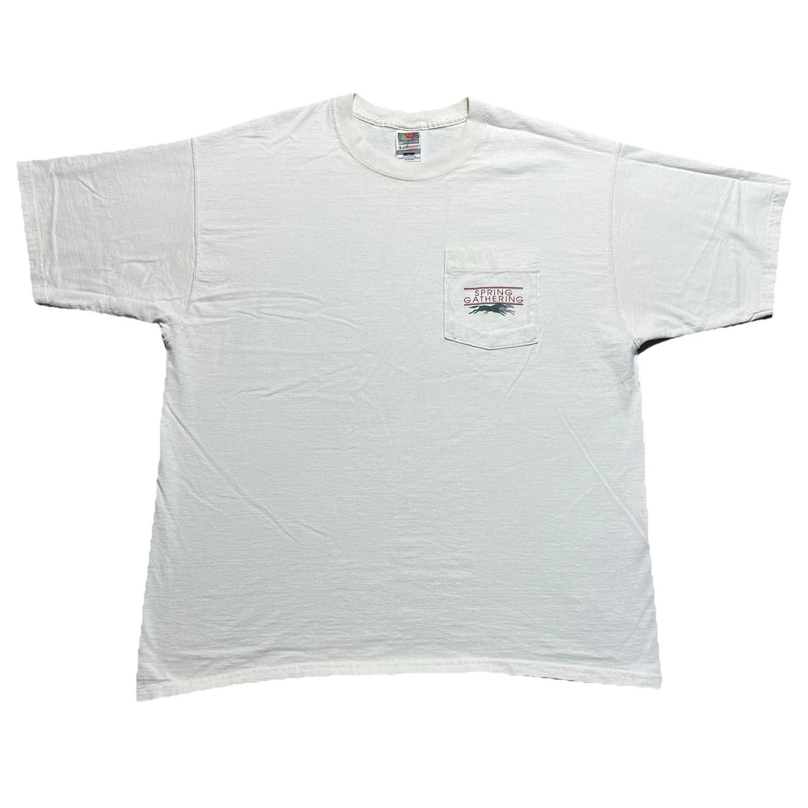 Vintage 90s Spring Gathering Pocket T Shirt XL Fruit Of The Loom USA Made Tee M