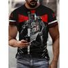 Men'S Fashion 3D Cross Print T-Shirt Casual Crew Neck Short Sleeve Polyester Blend Top with Stretch for Summer Outdoor Activities