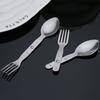 304 Stainless Steel Camping Spoon Silver Spoon & Fork Tableware 2-in-1 Foldable Fork  Outdoor