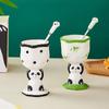 Niedlicher Panda Bambus Keramik Cartoon Stil Kelch Handbemaltes Wasserglas Kreative Keramiktasse Weinglas Hochwertiges Geschenk