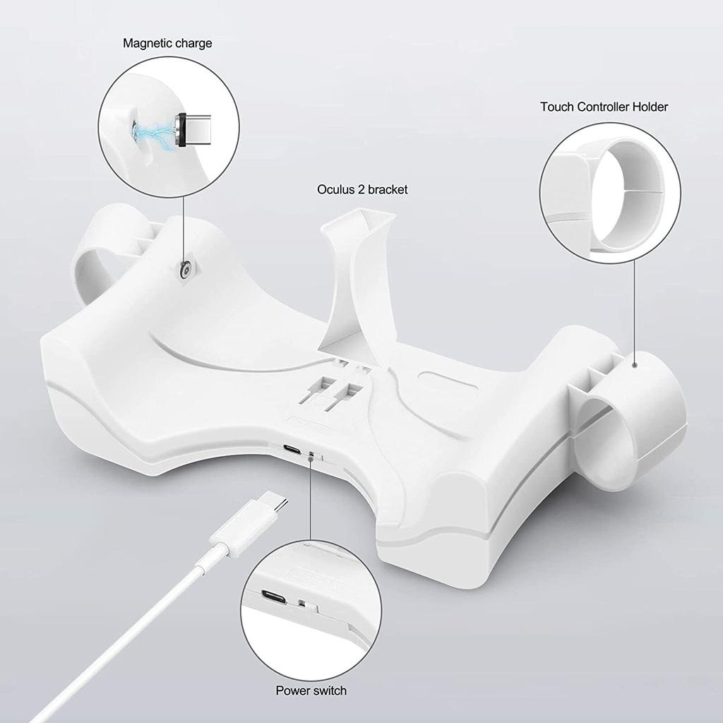 Ny USB Type-c magnetisk ladestativ for Oculus Quest 2 Fast Charging Station Dock Holder VR Headset Controller Tilbehør