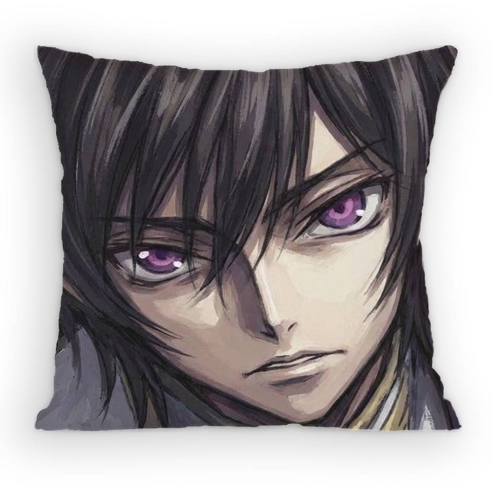 Anime Code Geass Lelouch Lamperouge Pillow Case Antidustmite Pillowcase Invisible Zipper Silky Short Plush Sofa Cushion Cover