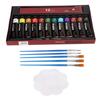 Kids Paint Set 12 Colors Pigment 5 Paintbrushes Vibrant Colors Poisonless Quick Drying Widely Used Kids Painting Kit