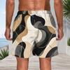 Men S Plus Size Printed Beach Shorts Drawstring Waist Straight Leg With Side Pockets