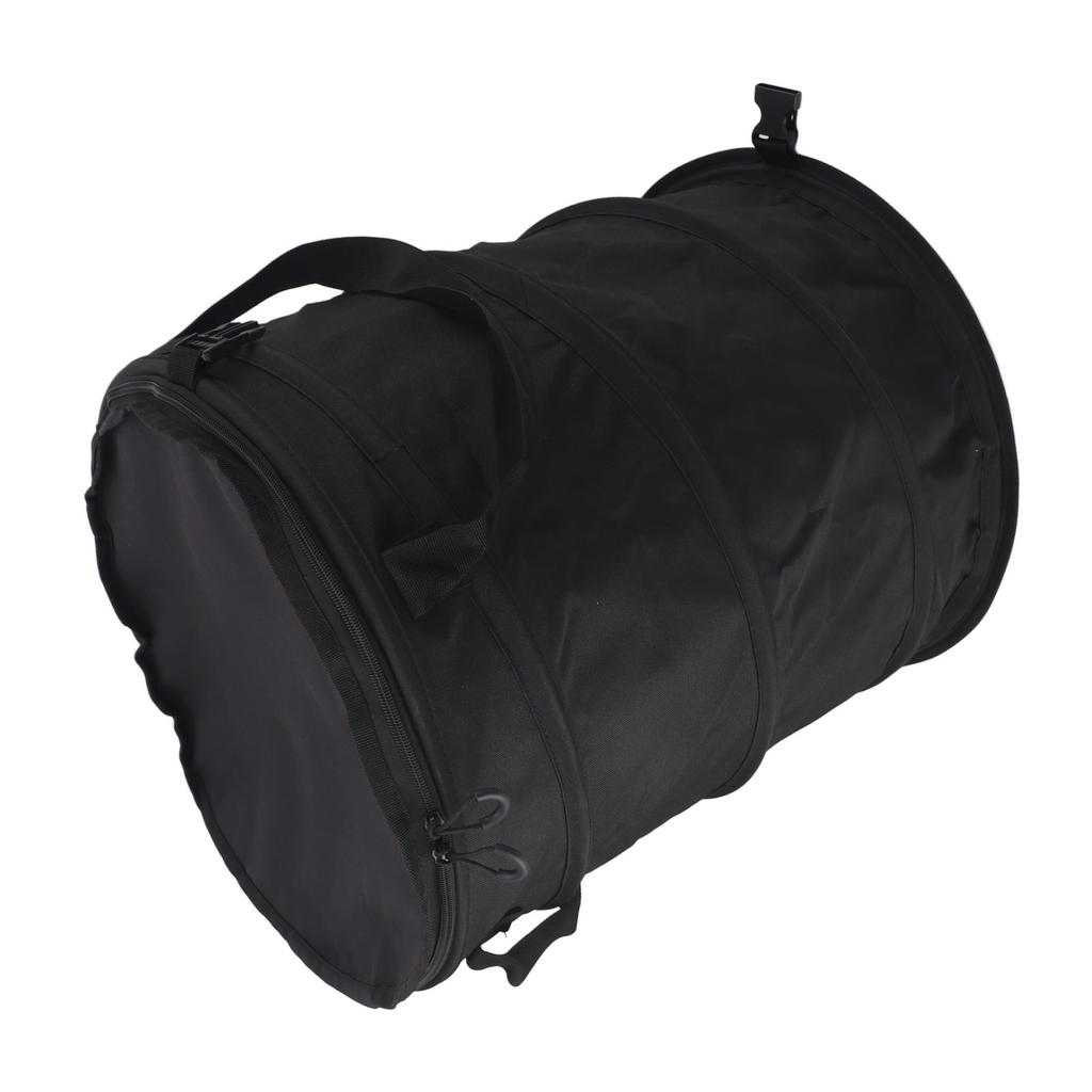 Collapsible Trash Can Reusable Oxford Cloth Portable Foldable Waste Bag with Handles for Camping Garden Black