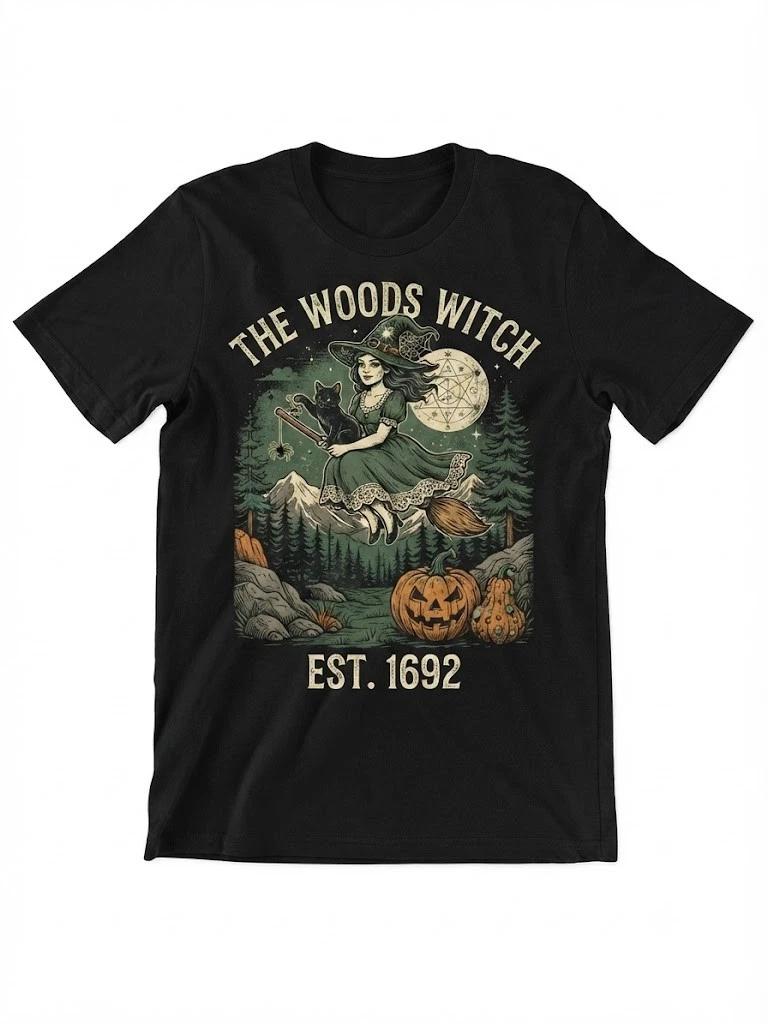 Enchanted Witch And Moon Scene T-shirt S