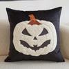 Square Shape Halloween Cushion Cover Cute Embroidery Ghost Cushion Shell  Bed Accent