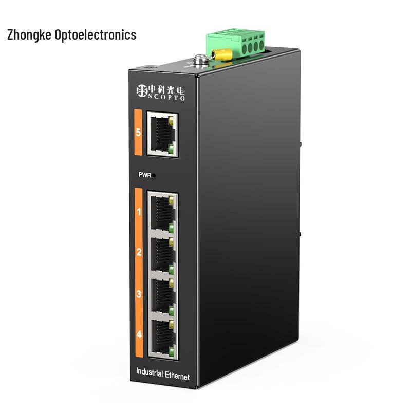 ZK-Optoelectronics Industrial Gigabit 5-Port Fiber Optic Ethernet Transceiver