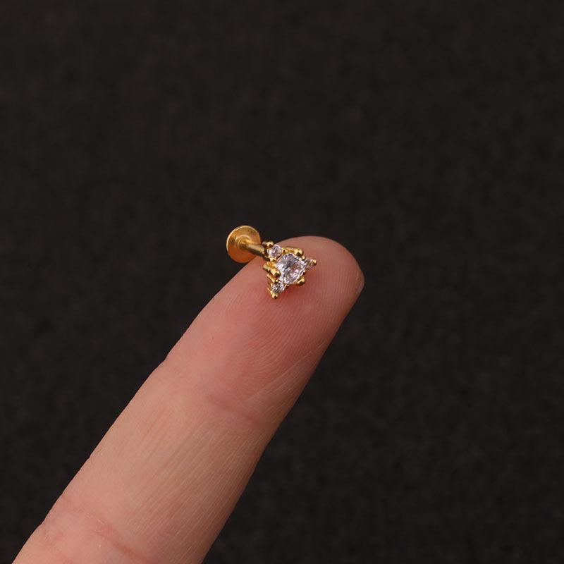 exquisite Flower Puncture Earring Screw lady's Butterfly gift Ear Bone Nail Twist Ball Ear Nail Stainless Steel  Jewelry