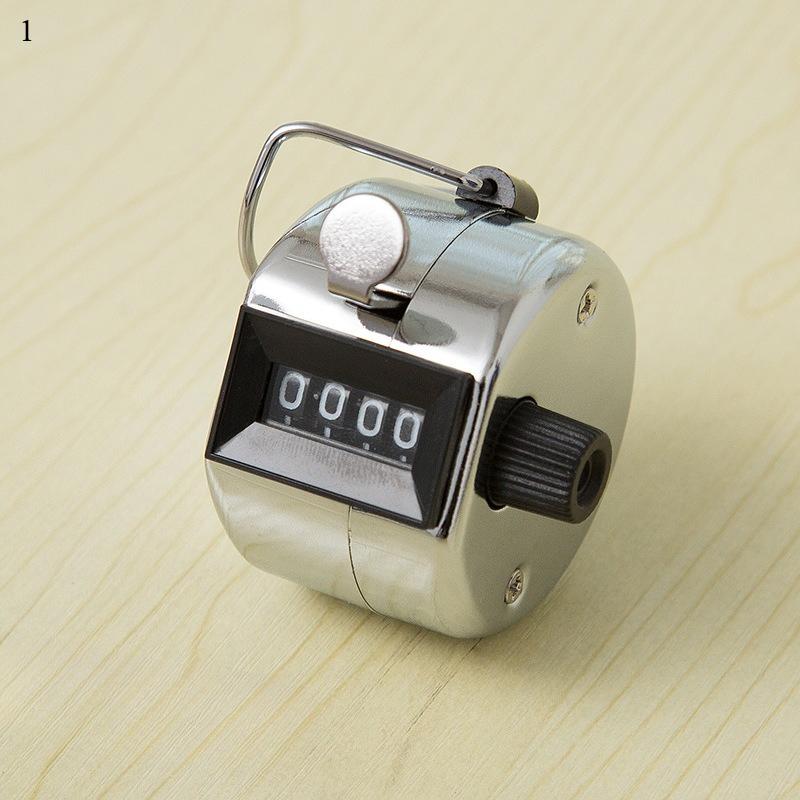 1Pc Metal Pure Mechanical Counter Pointer Student Movement Count 4-digit Hand Counter