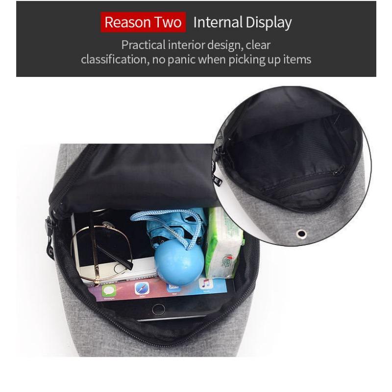 Torba na klatkę piersiową Nowa męska prosta nylonowa moda Wodoodporna torba na jedno ramię