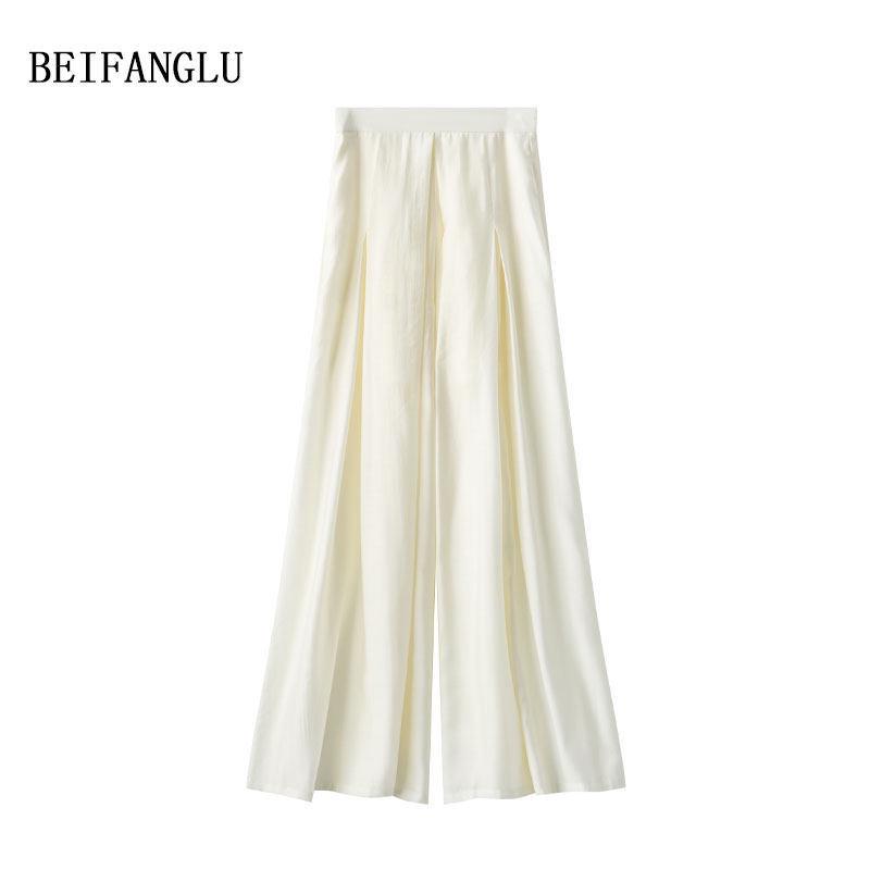 Northern Deer Modal Slimming Wide-Leg Skirt Pants - Summer Drape Style (YH10092)
