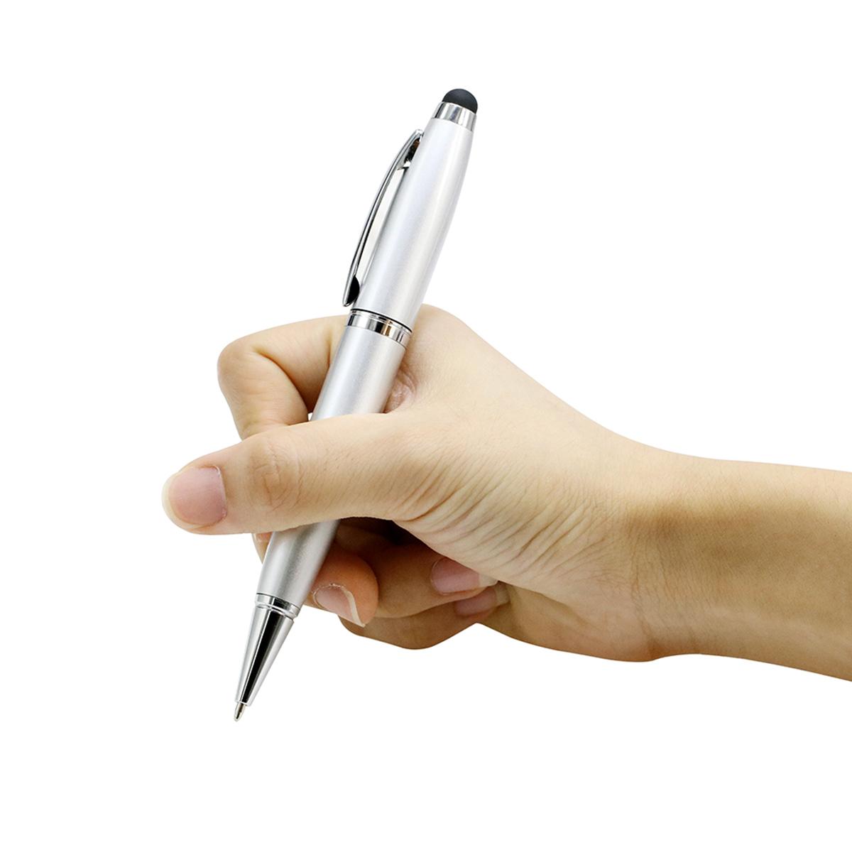 Penna Sferografica in Metallo Chiavetta USB Flash Memory Stick 256G Pen Drive 128GB 64GB 32GB 16GB 8GB Pendrive Cle USB 2.0 Regalo per Insegnante bian