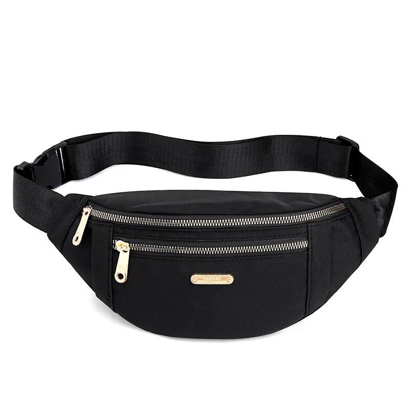 Men's and Women's Street Trend Waist Bag Oxford Casual Color Waist Bag Crossbody Chest Bag