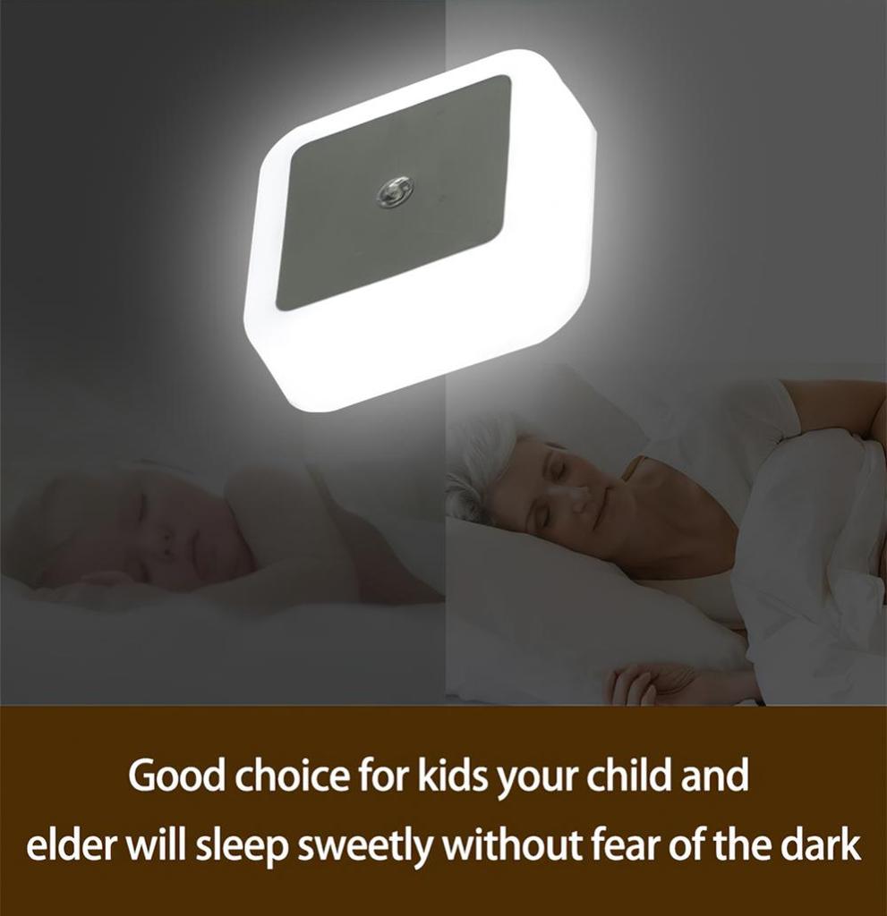 LED Night Light Mini Light Sensor Control 110-240V EU US UK Plug Nightlight Lamp For Children Kids Living Room Bedroom Lighting