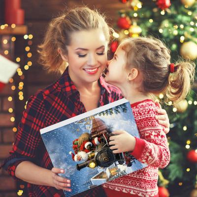 2025 Transportation Advent Calendar 24 Days Christmas Countdown with Collectible Train Plane Pendants Holiday