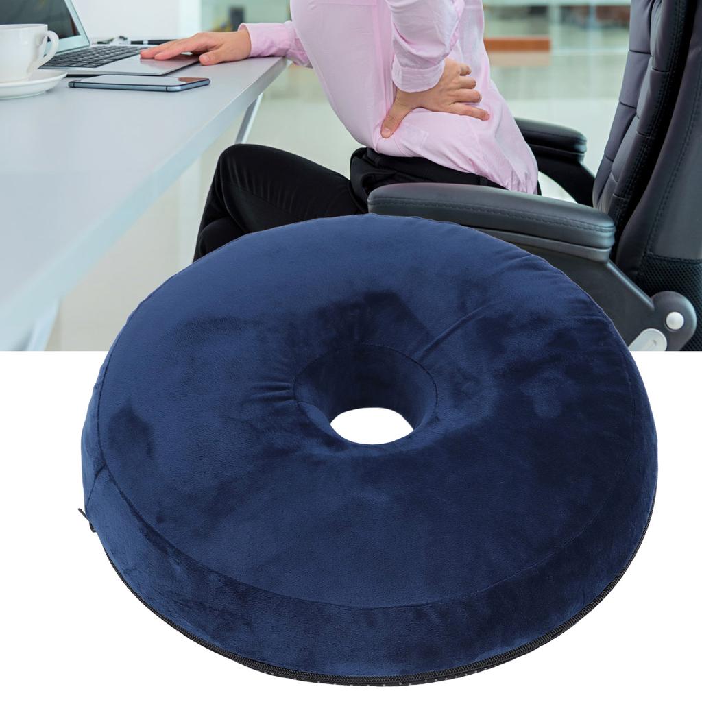 Donut Pillow Seat Cushion Memory Foam Donut Chair Cushions for Postpartum Pregnancy Hemorrhoids Tailbone Relief Navy Blue