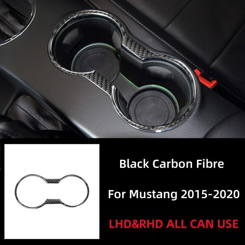 

Для Ford Mustang GT 2015-2021 Автомобільні аксесуари Карбонове волокно Інтер’єр автомобіля Підстаканник для води Декоративна рамка Наклейка на кришку чорний