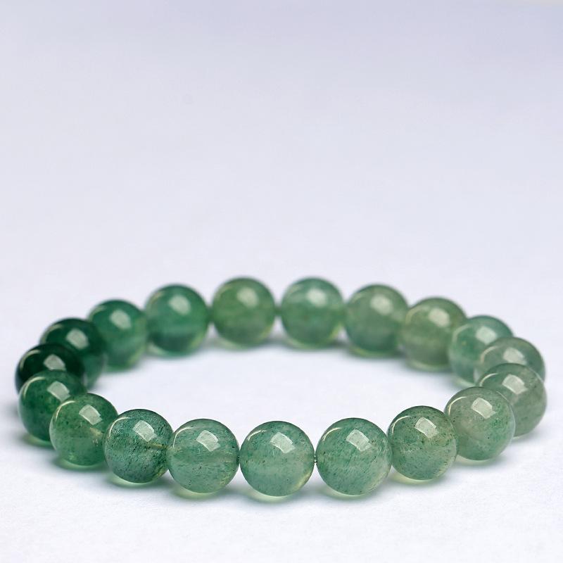Hongchu Crystal Natural Gradient Green Strawberry Quartz Bead Bracelet Ice-style gradient strawberry crystal bracelet