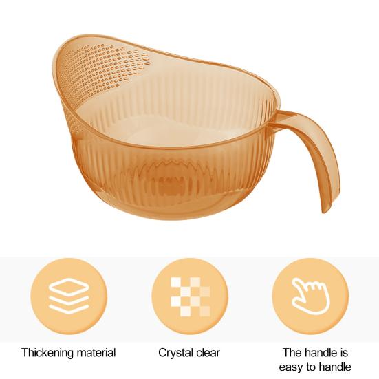Multifunkční odkapávací koš s rukojetí Silný Stabilní Velkokapacitní Dutý Průhledný Ovoce Zelenina Myčka Odkapávací miska Kuchyňský odkapávací koš