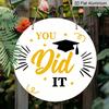 2D Flat Aluminum Graduation-themed Wall Decorations, Available In Various Sizes, Featuring A Yellow and Black Inspirational Graduation Cap Design