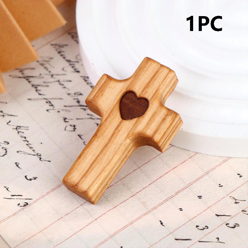 1/3 Stück Holzkreuze Dekoration Mini Taschenkreuze Handflächenkruzifix Finger Spielzeug Für Erwachsene Kinder Gebet Und Glaube Geschenk