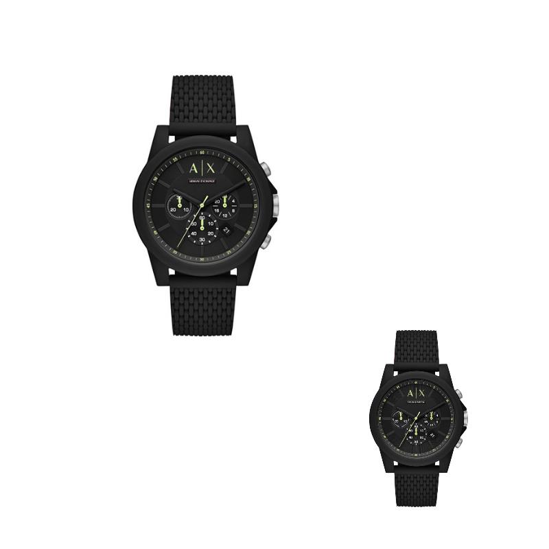 ARMANI EXCHANGEAE Wrist Watch Quartz Movement Silicone Strap Black Dial Men s Watches AX1344 Black Dial AX1344
