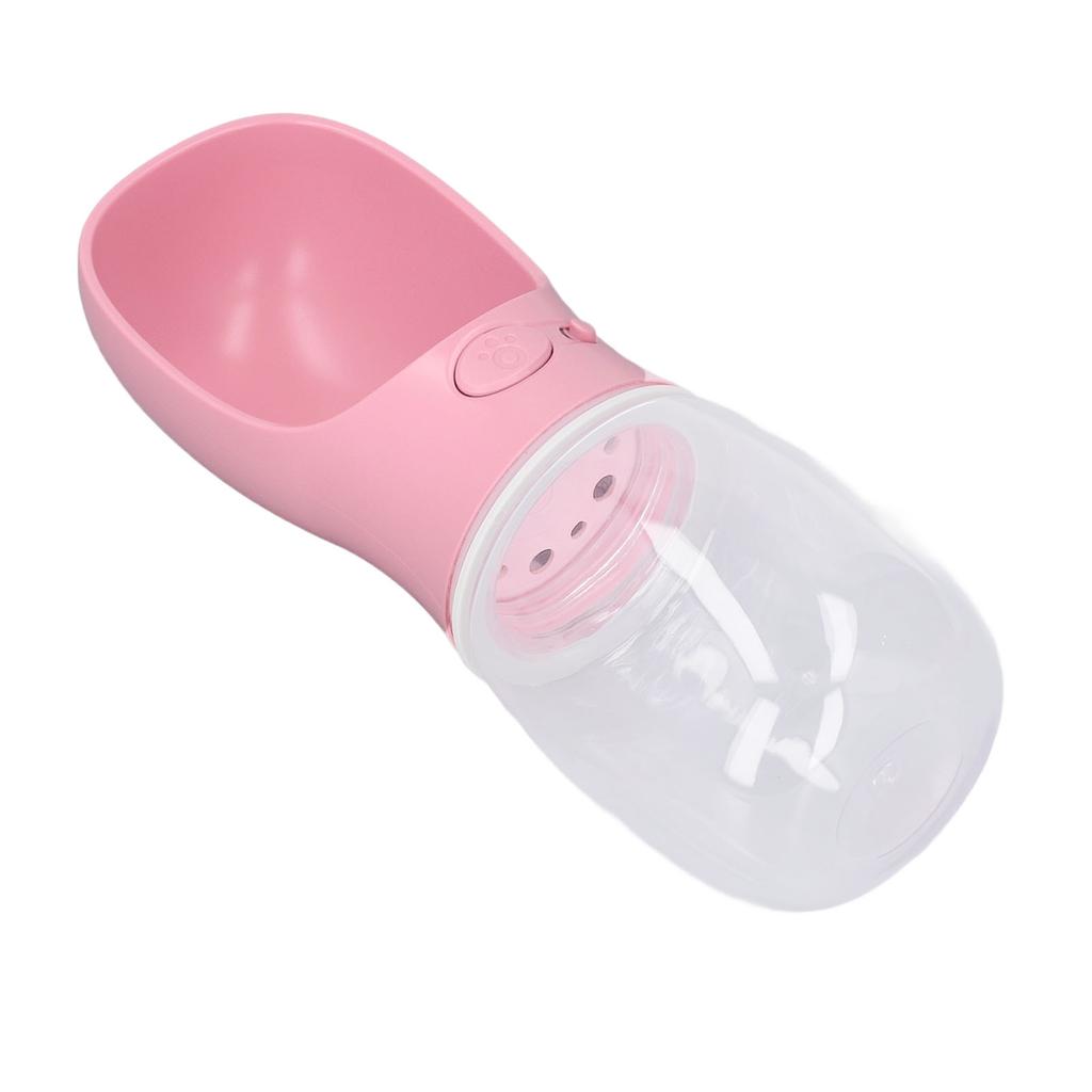 350ml Pet Water Bottle Plastic Portable Puppy Water Dispenser for Dogs Cats Travel Outdoor Pink