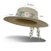 French Flat-top Flower Straw Hat High-end Seaside Vacation Beach Hat Bow Sunshade and UV-proof Sun Hat
