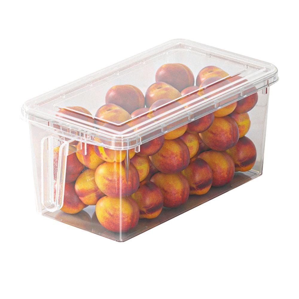 

Large Capacity Refrigerator Storage Box Stackable With Lid Fridge Organizer Transparent Plastic Freezer Storage Bin