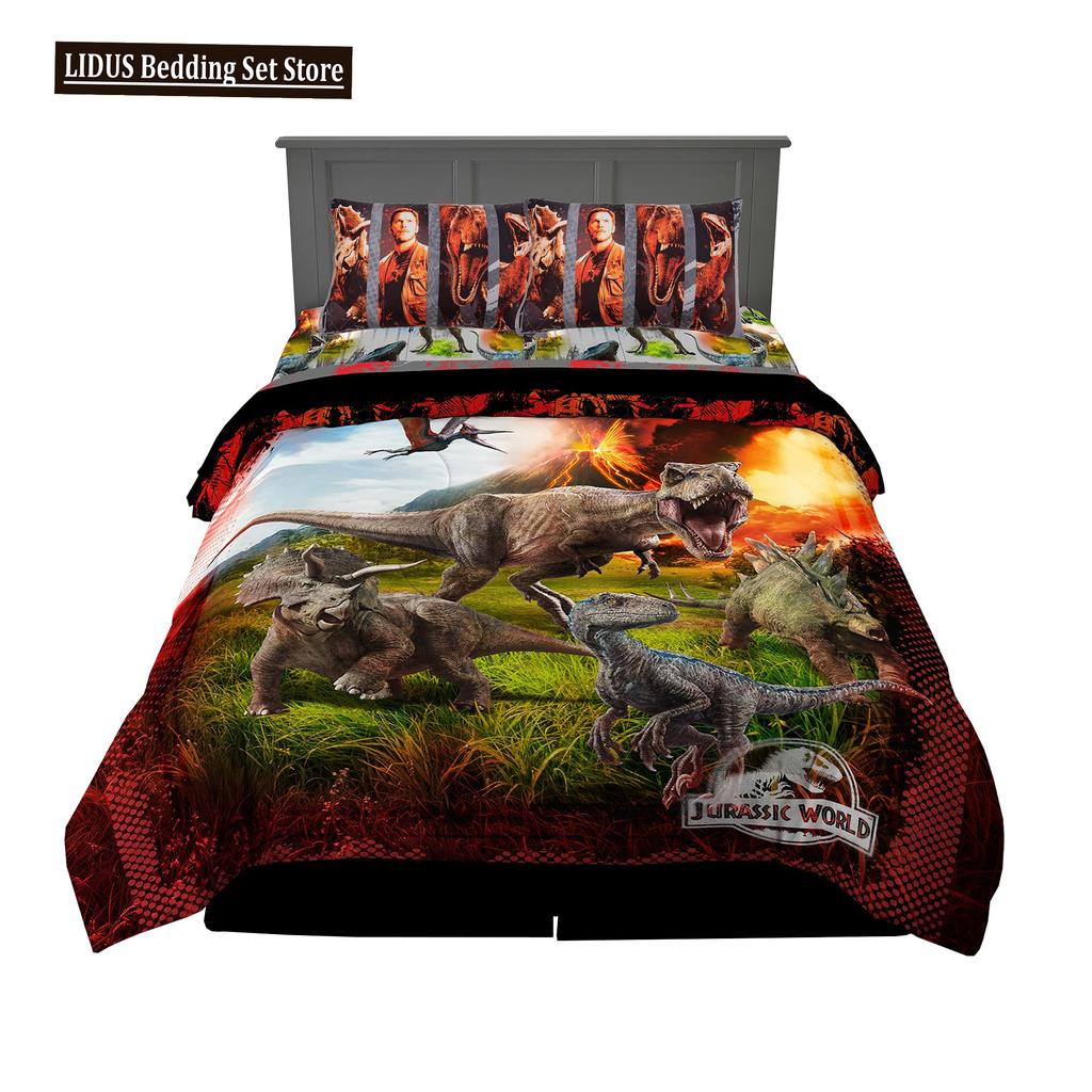 3D Dinosaur Duvet Cover Set Queen Size For Boys Dinosaur Bedding Set T-Rex Dinosaur Comforter Cover Bed Set Home Decor For Teens