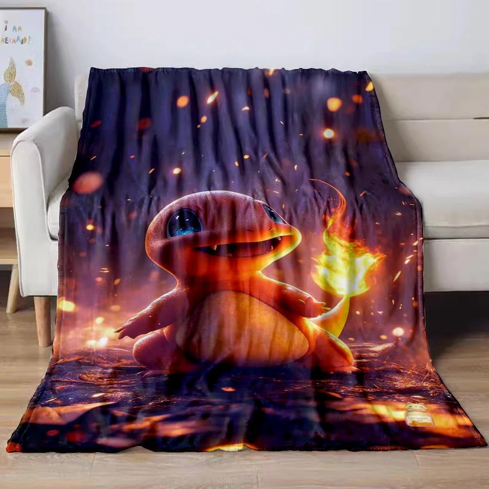 31 Style Anime Pokémon Charizard Cartoon Flannel Blanket for Sofa Home Sofa Student Blankets Children Student Nap Girl Kids Gift