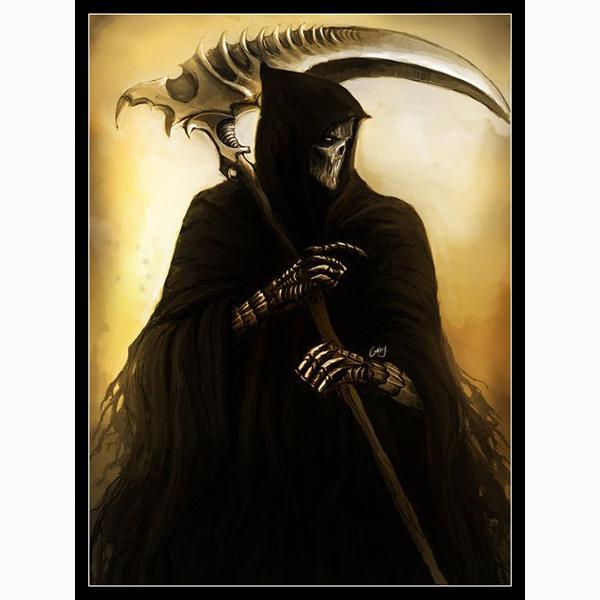 DIY Full Round Drill Angels of Death Skull Diamond Rhinestone Painting Grim Reaper Mosaic Pictures Cross Stitch Embroidery Home Decor