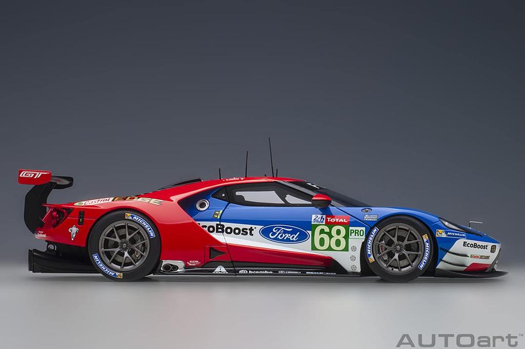 AUTOart 1/18 Scale Scale Model 81912 Ford GT 2019 #68 Le Mans 24 Hours LMGTE Pro Class Blue/White/Red