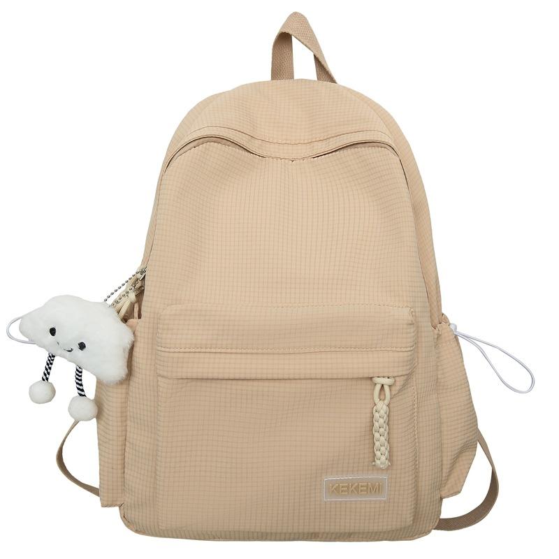 Little Fresh and Artistic Girl Backpack Junior High School Students High School Students Plaid Lightweight School Bag Large Capacity Backpack
