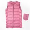 Women's Out-of-Season Korean Down Jacket - Slim Fit, Round Neck, Mid-Length, Zippered Winter Vest