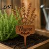 Gartendeko für Innenhöfe Rasenflächen Metallpflanzenstab Rostiges Rosmarinetikett Dekorative Kräuteretiketten Outdoor Thymian-Markierer Hofkräuter Hochbeet Pflanzgefäß