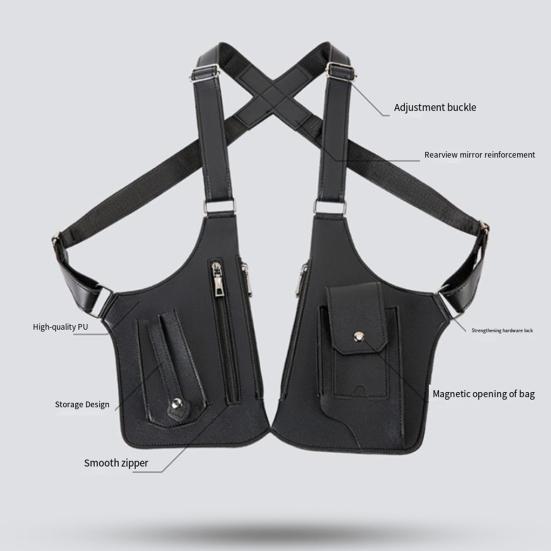 Anti-Theft Shoulder Bag Security Backpack Slim Crossbody Hidden Underarm Chest Pack with Adjustable Straps Compact Travel Organizer