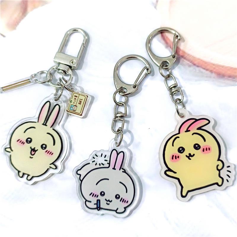 Chiikawa Decorative Acrylic Keychain: Cartoon Pendant for Bags and Car Keys