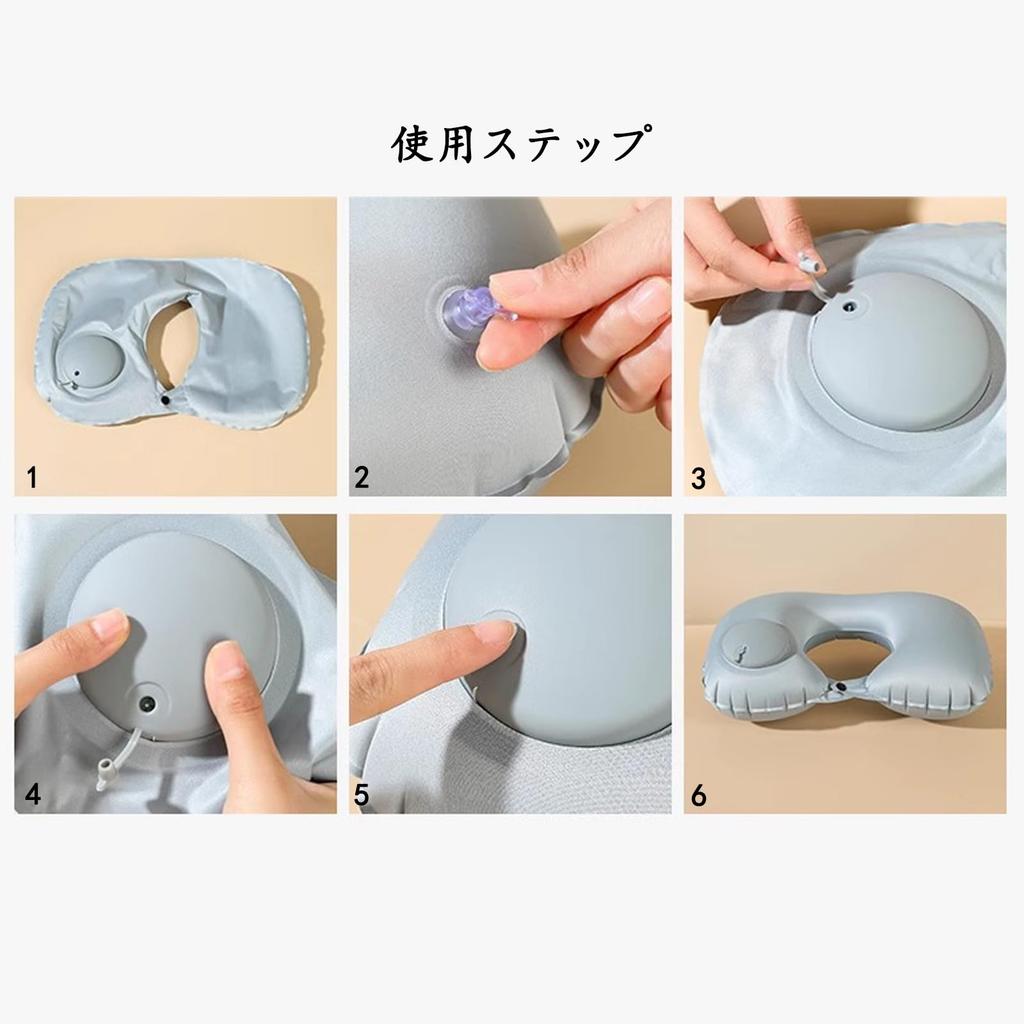 Almohada cervical Cluoling, portátil, de aire, inflable, ligera, para viajes