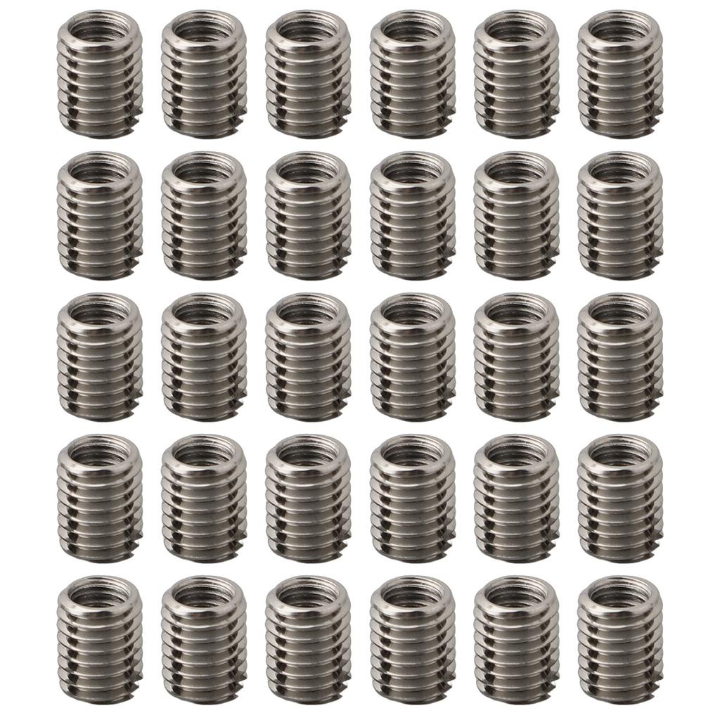 30pcs Threaded Inserts Inner M6X1.0 Outer M8X1.25 Length 10MM Male Female Nut