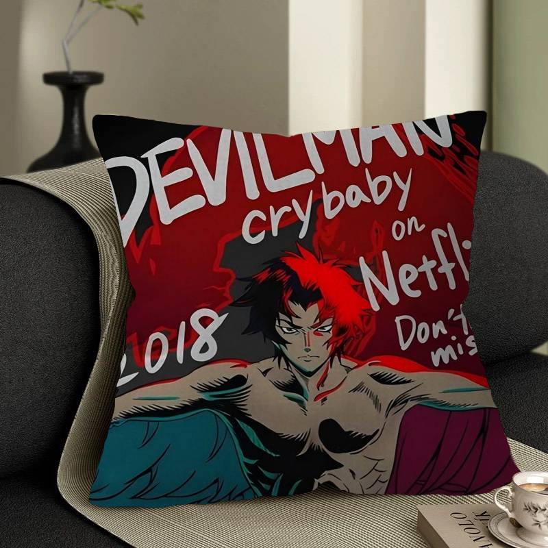 Devilman Cartoon Crybaby Office Cushion Pillowcase Car Cushion Cover45X45CM Lumbar Pillowcase Sofa Pillowcover