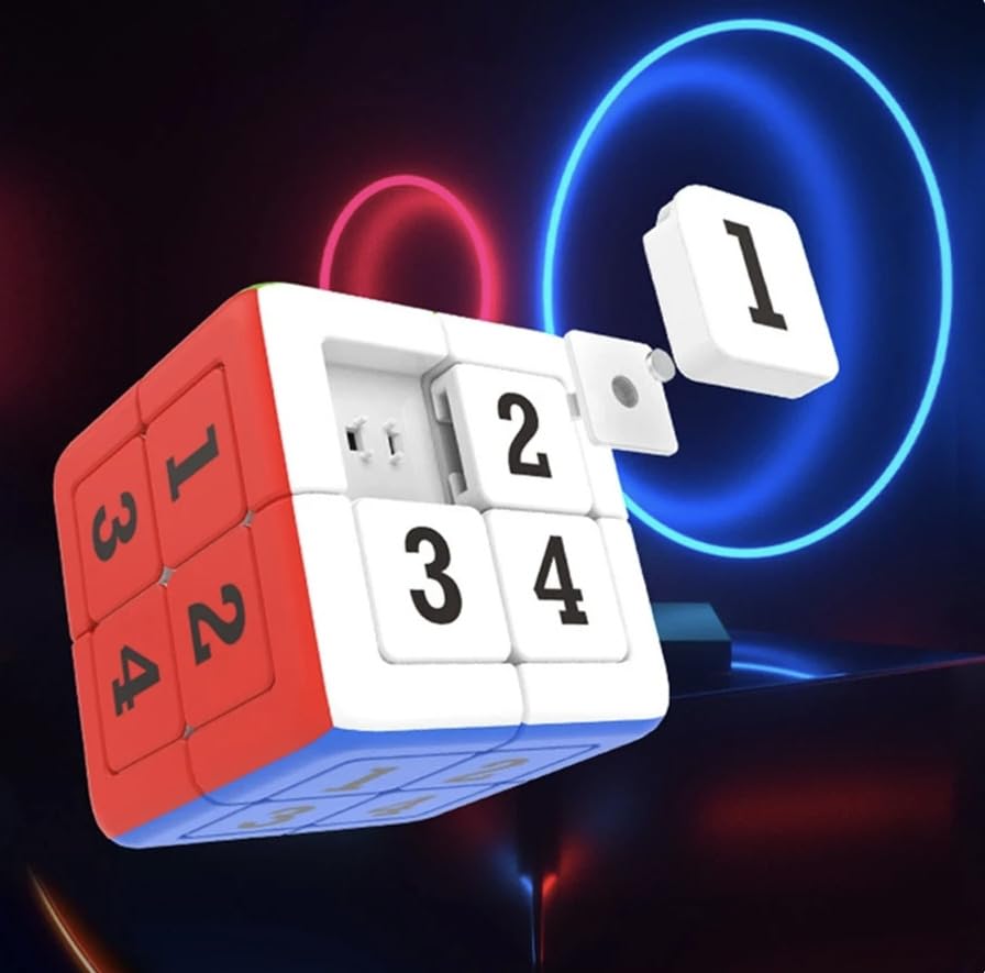 Kancharo YuXin Sliding Sudoku 2x2 [Pouch Included/Authentic] Sudoku Sliding Puzzle with Magnetic 2x2x2 Cube