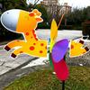 Plastic Animal Bee Six Colors Windmill Colorful Cartoon Children Toys  Garden Yard Decor