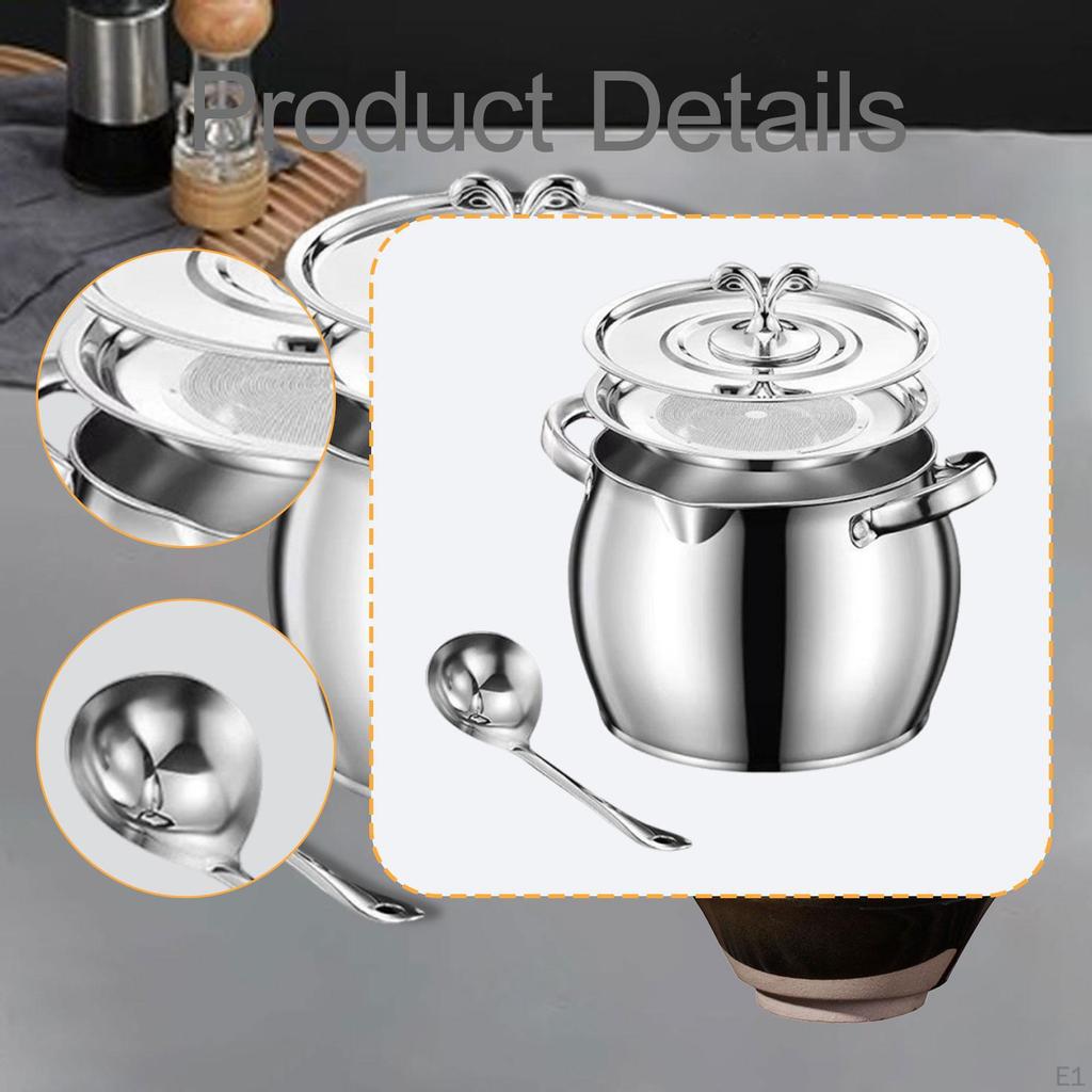 And Practical Oil Storage Container with Strainer, Lid Spoon, Versatile Kitchen Accessory