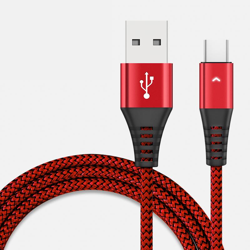 Type C New Design Data Cables 2.4a Current Output Nylon Braid + Aluminium Alloy High Speed Data Cable